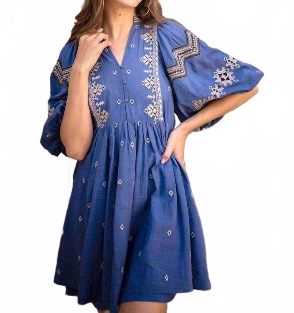 NEW SCARLETT POPPIES african dreams mini dress in dark cloud